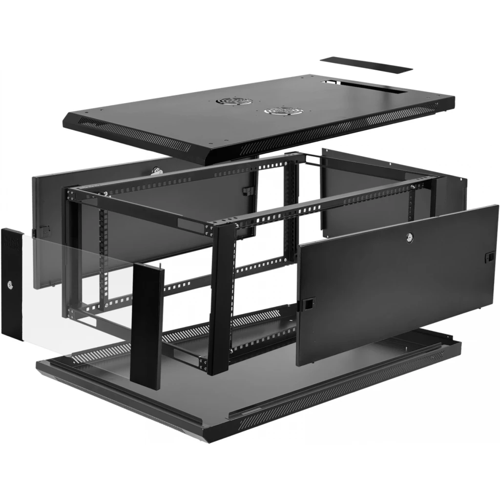 Imagen 3 de LINKMADE Desarmado 6U 100cm-Fondo Gabinete Rack Negro 1000mm