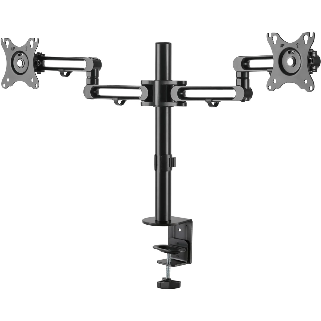 StarTech.com Brazo de Soporte para Monitor - Articulado - de Aluminio - para Monitores VESA de hasta 32IN - con Dos Brazos Giratorios - Mount para 2 monitores (brazo ajustable) - aluminio - negro - tamaño de pantalla: hasta 32" - montable en escritorio
