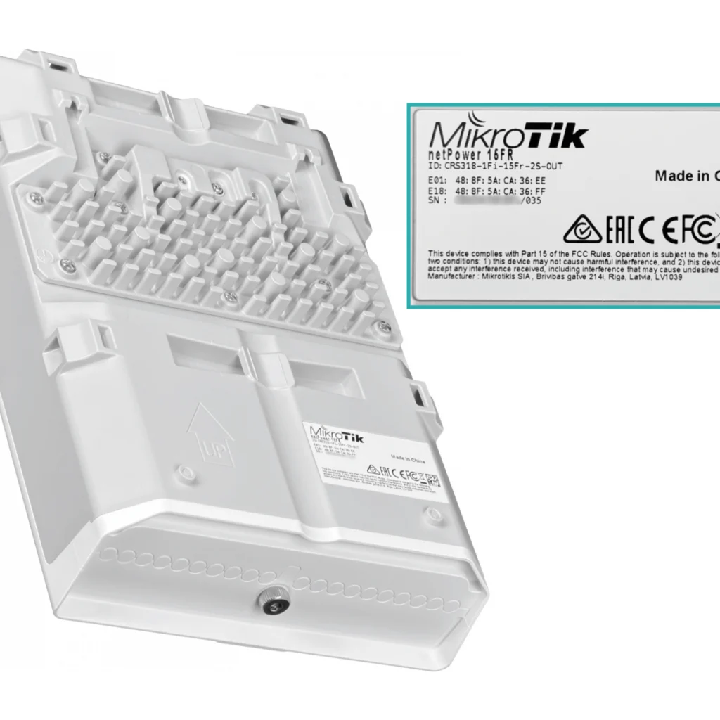 Imagen 4 de MIKROTIK 16-100(15-PoE-in) 2-SFP L5 req18-57V CRS318-1FI-15FR-2S-OUT