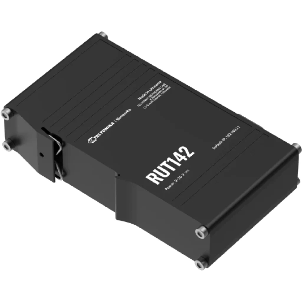 Imagen 2 de Router industrial compacto con RS232, Wi-Fi 4, dos puertos Ethernet y soporte para protocolos industriales, ideal para conectividad segura y gestión remota con RMS.