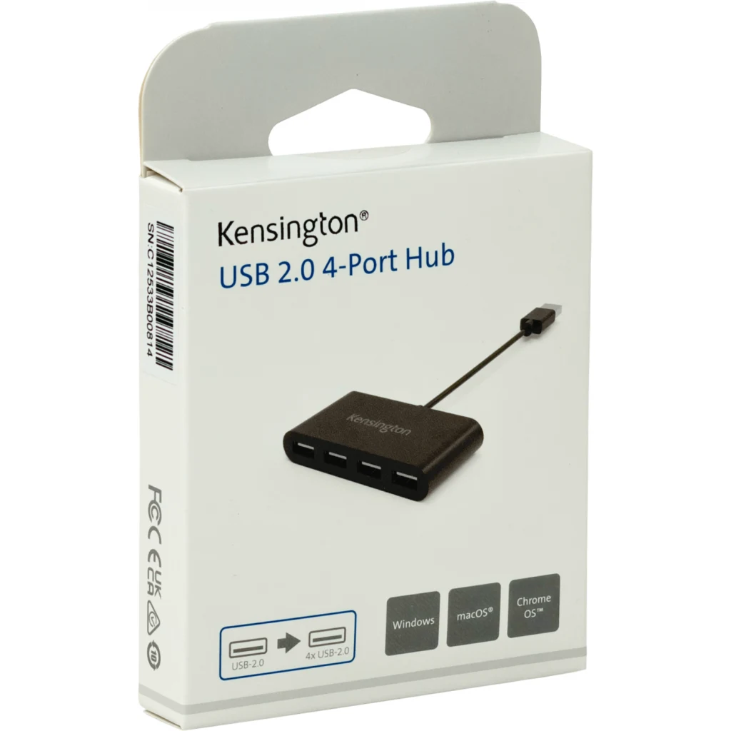 Imagen 1 de KENSINGTON Hub 4-USB2.0 no permite fuente de poder cable-10cm K39120WW