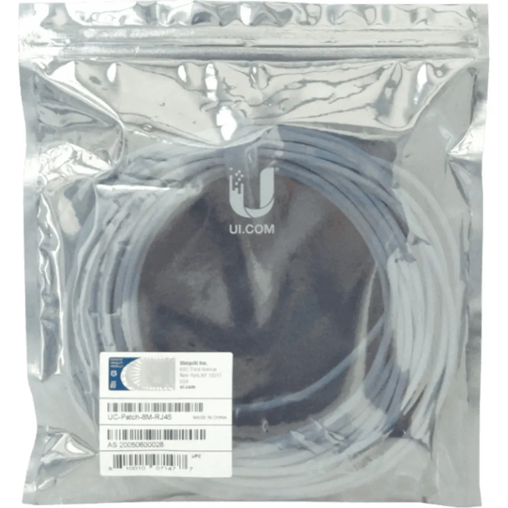 Cable de Red Ubiquiti Cat6 RJ45 800cm U-Cable-Patch-8M-RJ45 8mts BLANCO