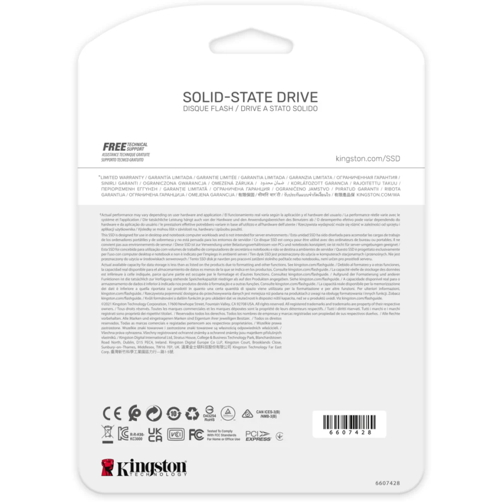 Imagen 4 de Unidad SSD Kingston KC3000 1TB M.2 22*80 PCIe 4.0 NVMe Lect7000MB/s Esc6000MB/s