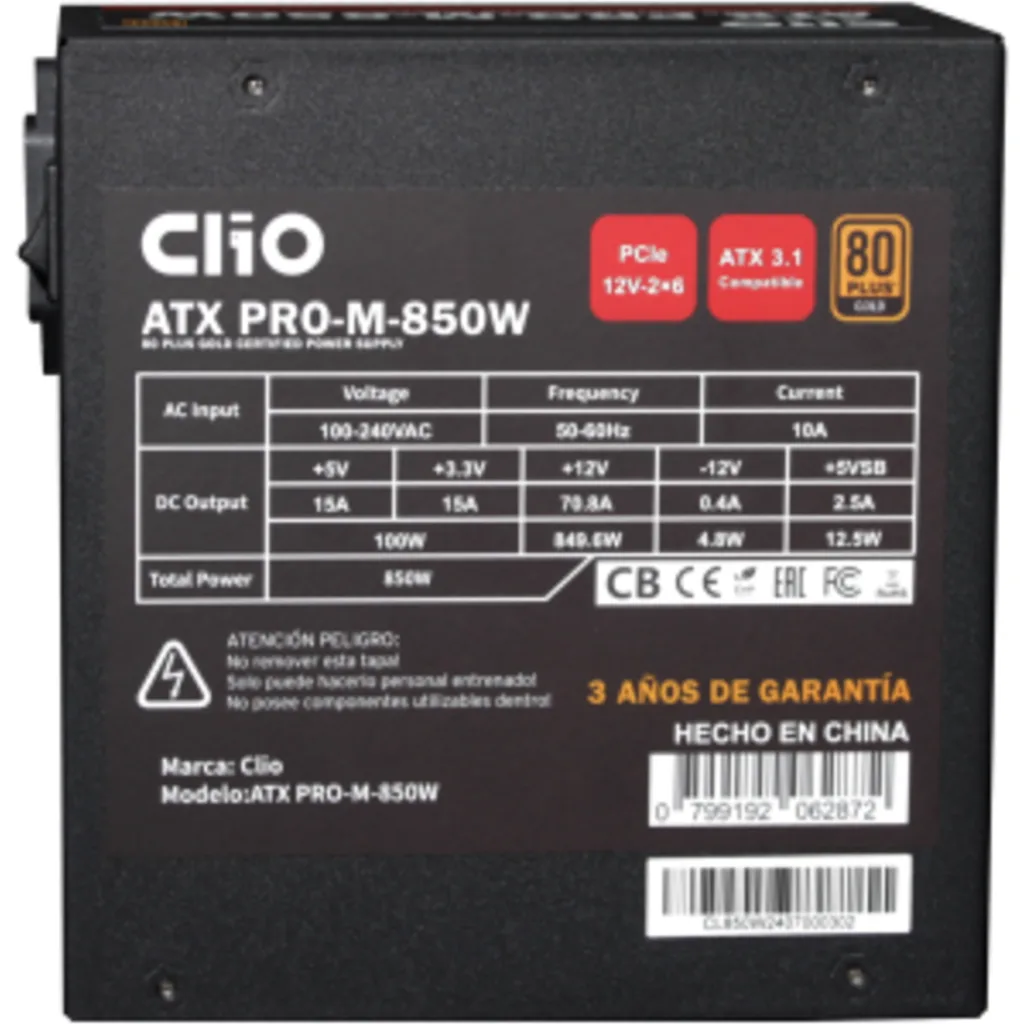 Imagen 4 de PCTronix - Power supply - ATX PRO-M-850W-FM GOLD 80 PLUS