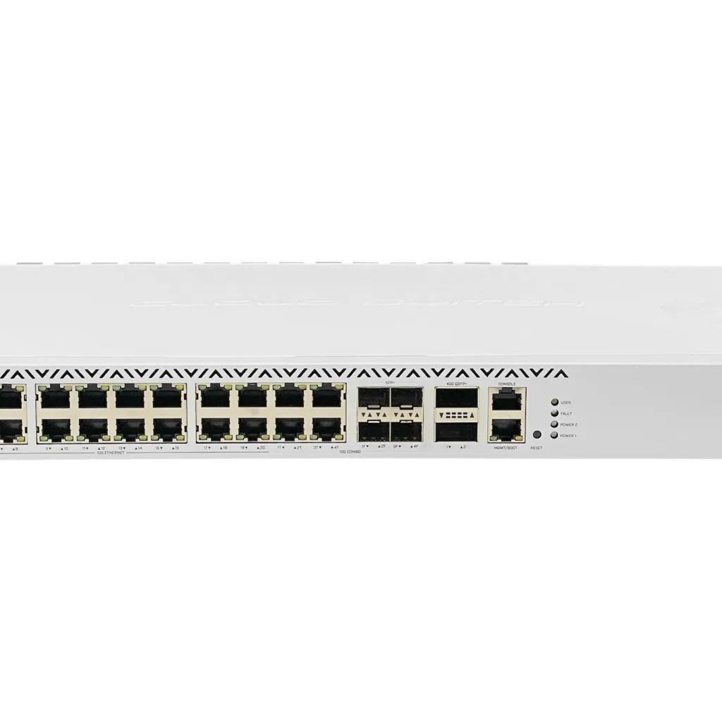 Imagen 3 de MIKROTIK Cloud Router Switch with incredible 2.5 Gigabit port density,combo ports, and even a pair of 40 Gbps QSFP+ cages