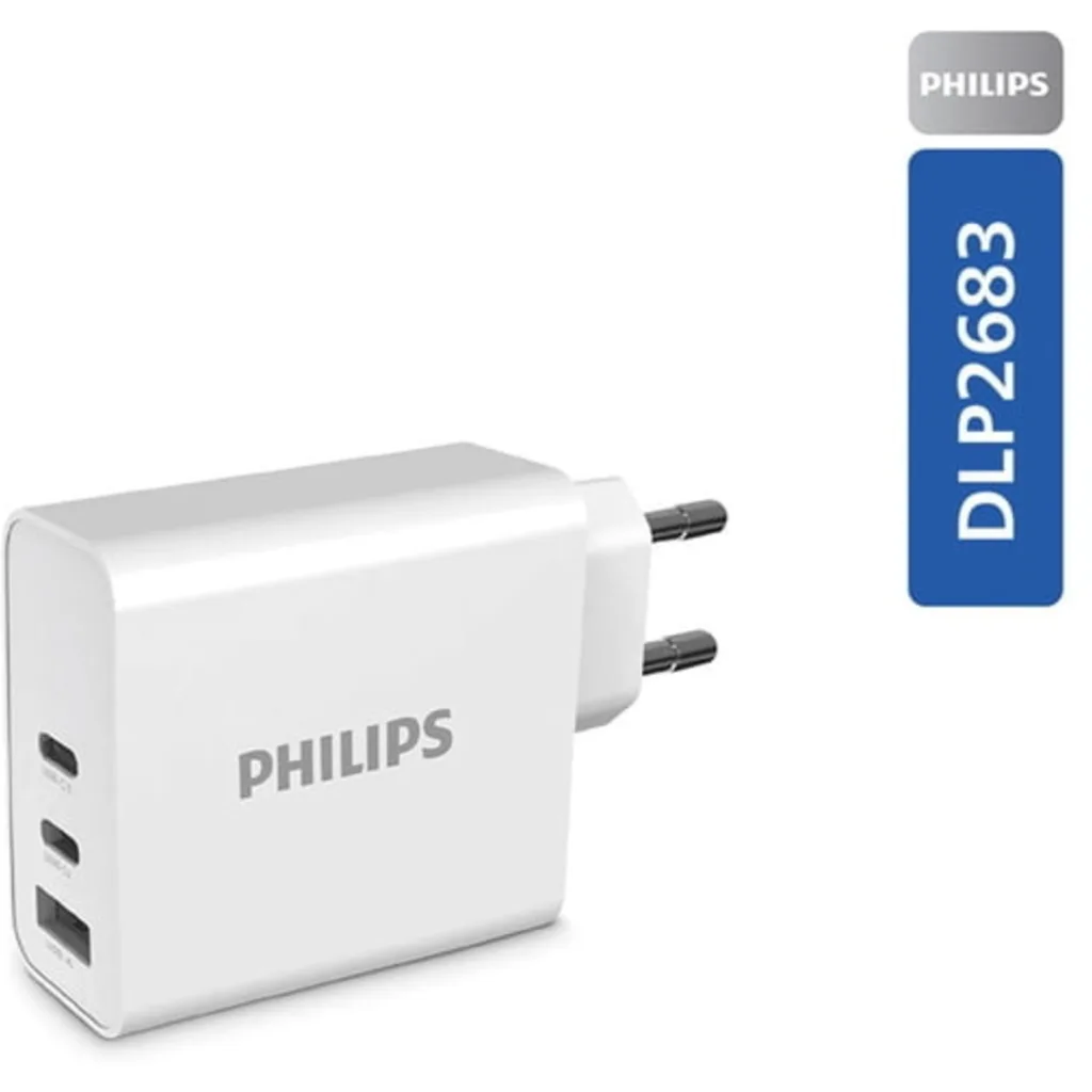 Imagen 1 de PHILIPS CARGADOR RAPIDO 65W USB Cx2 + 1USB / DLP2683/55PHILIPS CARGADOR RAPIDO 65W USB Cx2 + 1USB /