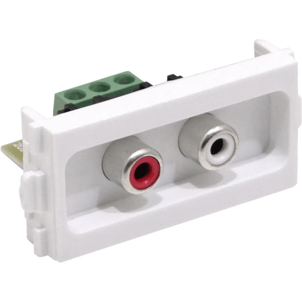 Imagen 1 de Modulo 2-RCA-Hembra Regleta-3p para Placa Multimedia FQ1-FQ2-FQ3