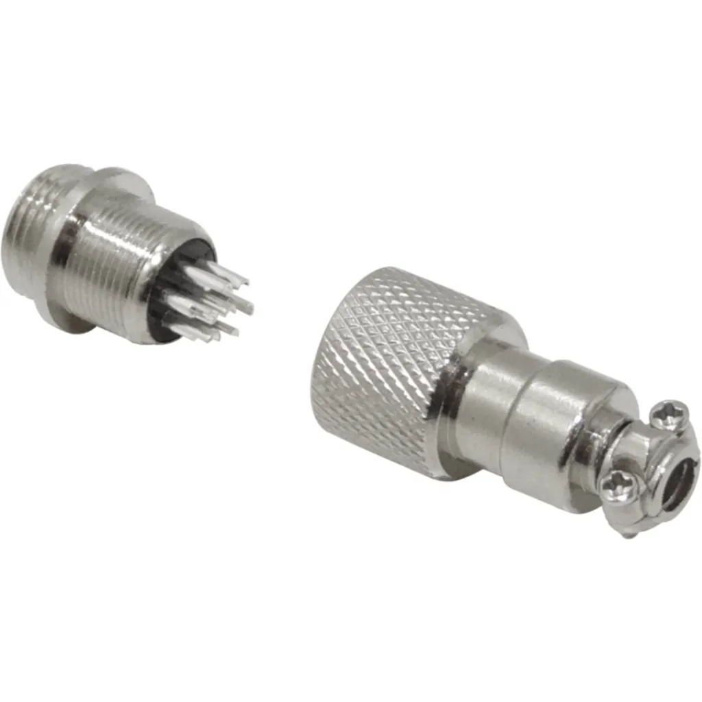 Imagen 2 de 7-pin Macho Volante Conector Metalico GX12 Soldable Aviacion