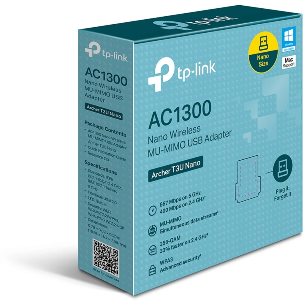 Imagen 3 de Adaptador de Red Nano USB TP-Link Archer T3U USB 2.0 Wi-Fi 5