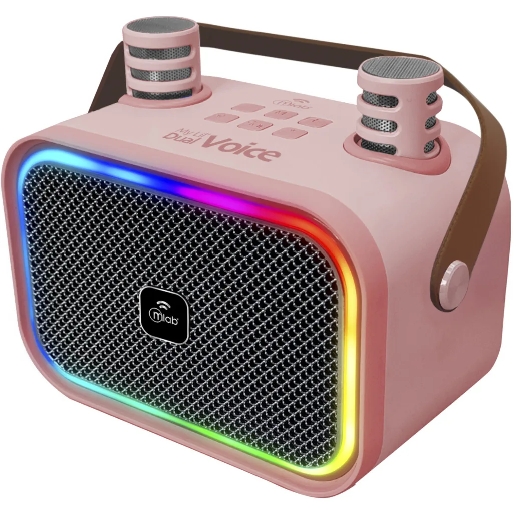 Imagen 1 de MLAB KARAOKE MY LiL VOICE LUZ RGB 2 MICROFONOS INALAMBRICOS PINK