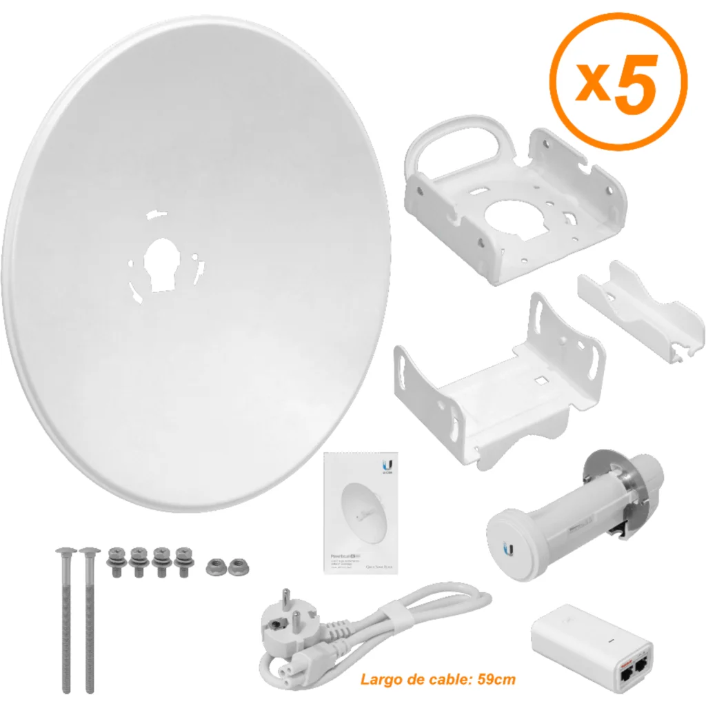 Imagen 1 de UISP AP 5un Gen2 420mm 25dBi s/Escudo PowerBeamAC 1-1000 inc-5xPoE24V