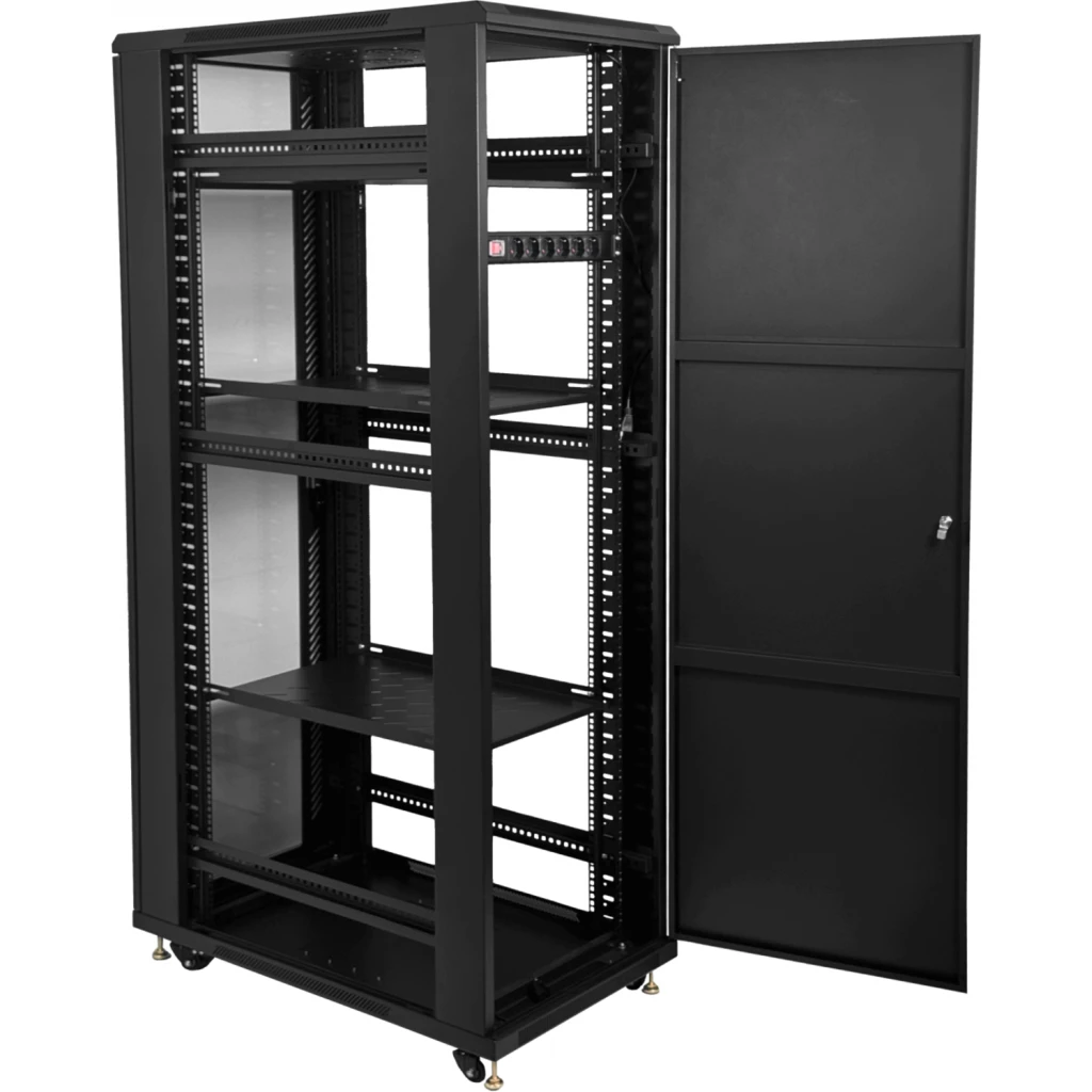 LINKMADE Desarmado 42U 1000mm Rack 100cm-Fondo c/PDU-VENT-Bandejas Pu