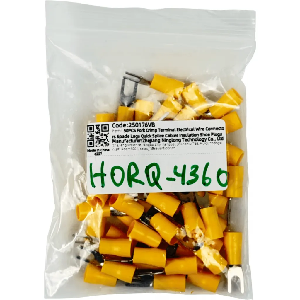 Horquilla-4,3mm 4,0-6,0mm2 50-un Conector Amarillo Aislado PVC