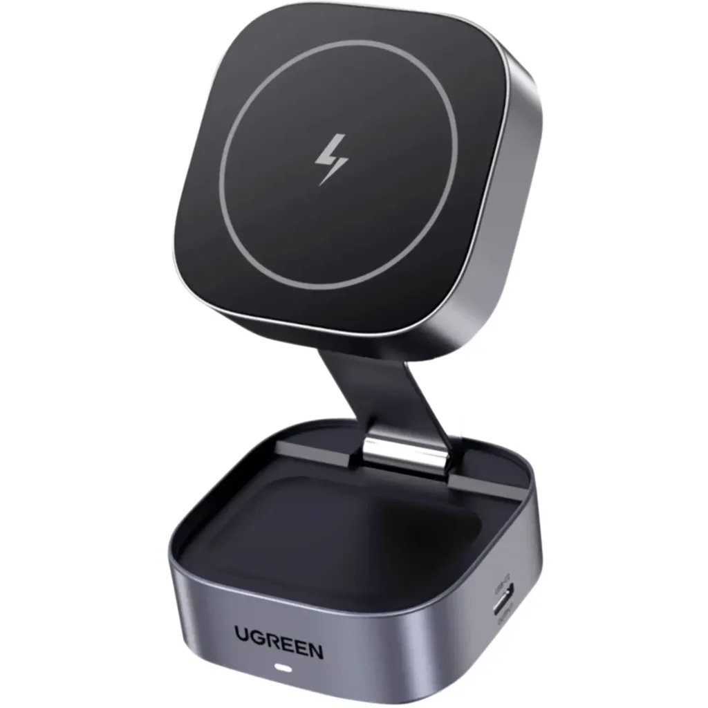 Cargador Magnetico inalambrico UGREEN 2-en-1 Celular + audífonos + USB C