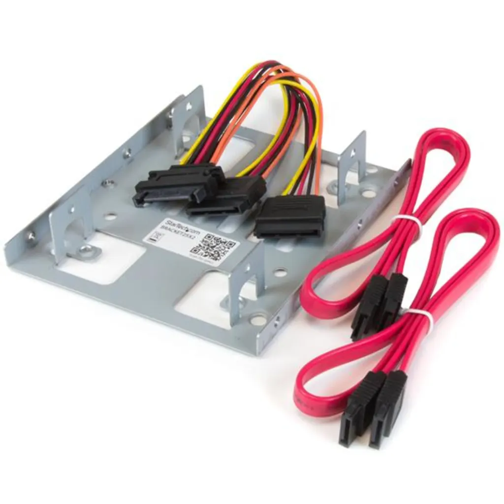 Bracket Adaptador p/ PC de 2 Unidade SSD 2.5" a 3.5" Incluye Juego de Tornillos