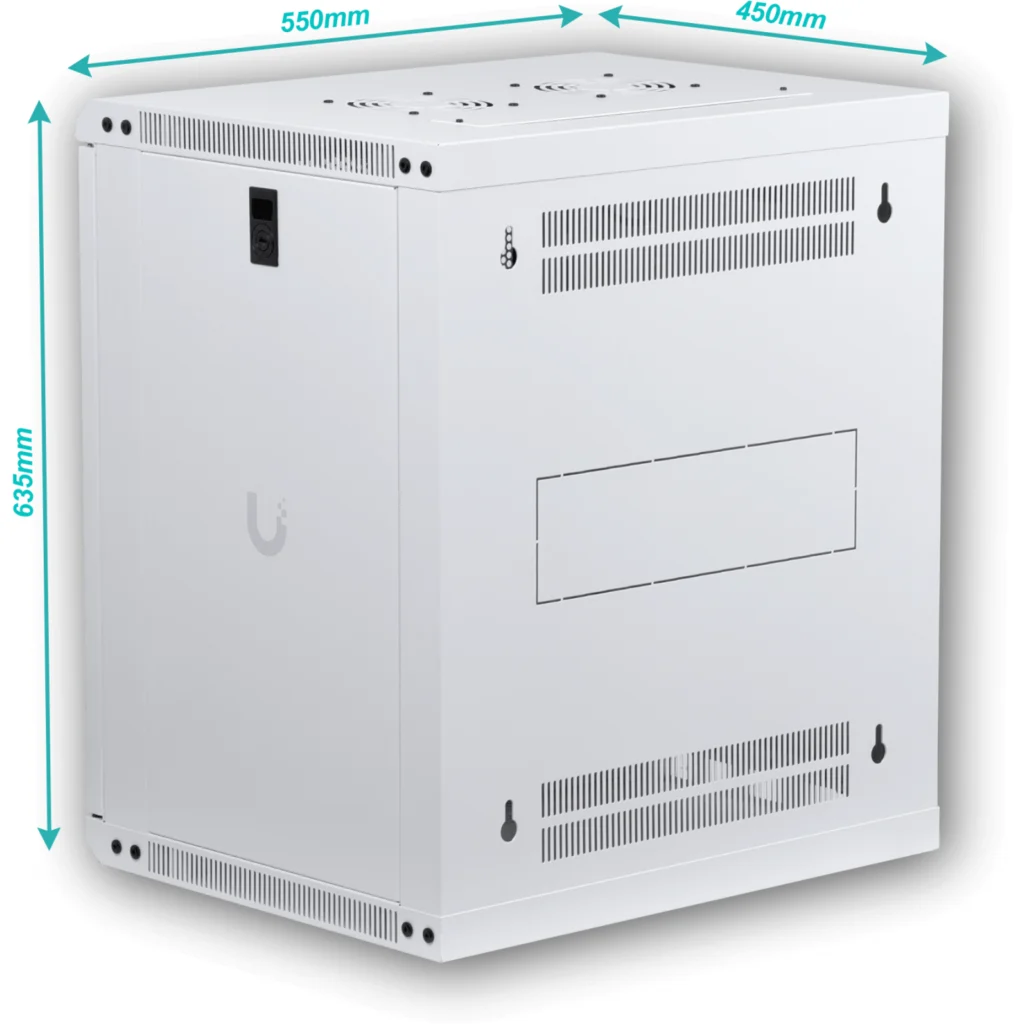 Imagen 1 de UBIQUITI Blanco 12U 45cm-Fondo Microperforada Gabinete Rack Pared Muro