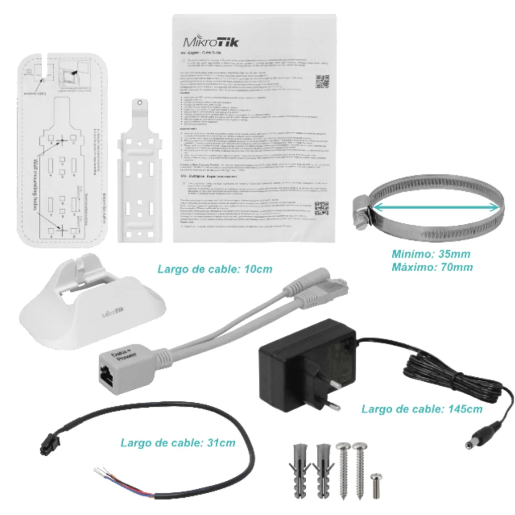 Imagen 3 de MIKROTIK LoRa 2,4GHz 4,7dBi .SMA-H Ext 2,4GHz-Wifi 2x2-2dBi 1-100 L4