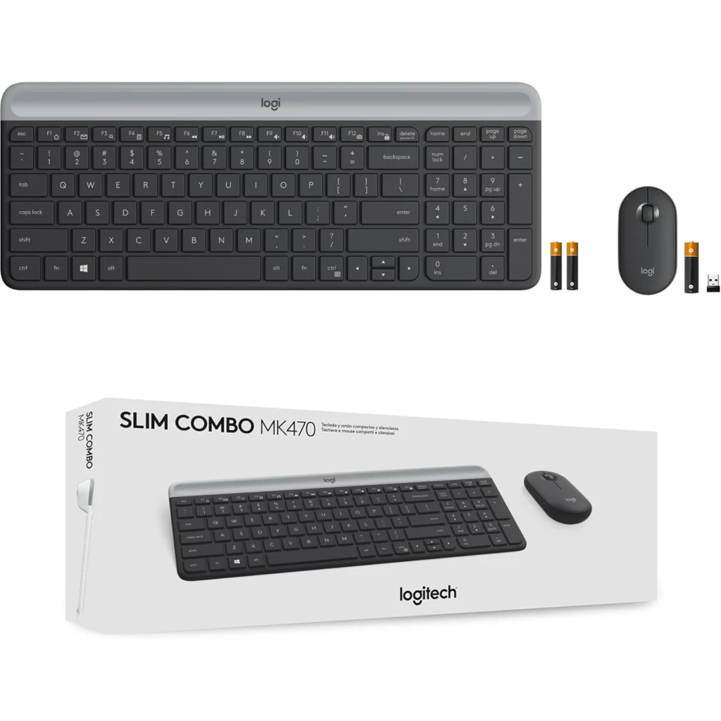 Imagen 11 de Kit Teclado Mouse Inalámbrico Logitech Slim MK470 2.4Ghz USB Negro
