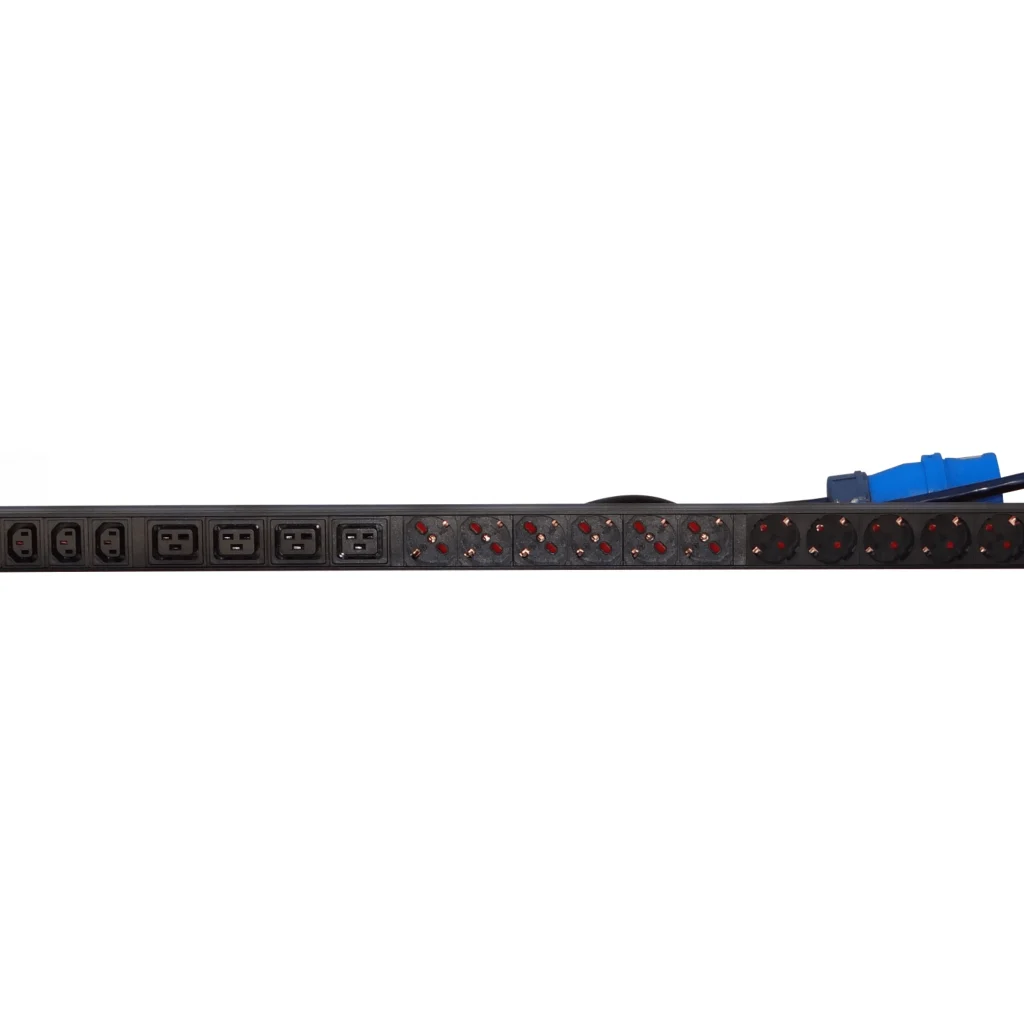 PDU Vertical 32A 8000W 12-C13 4-C19 12-Schuko/6-IH Mide/Volt-Amp 1x32A