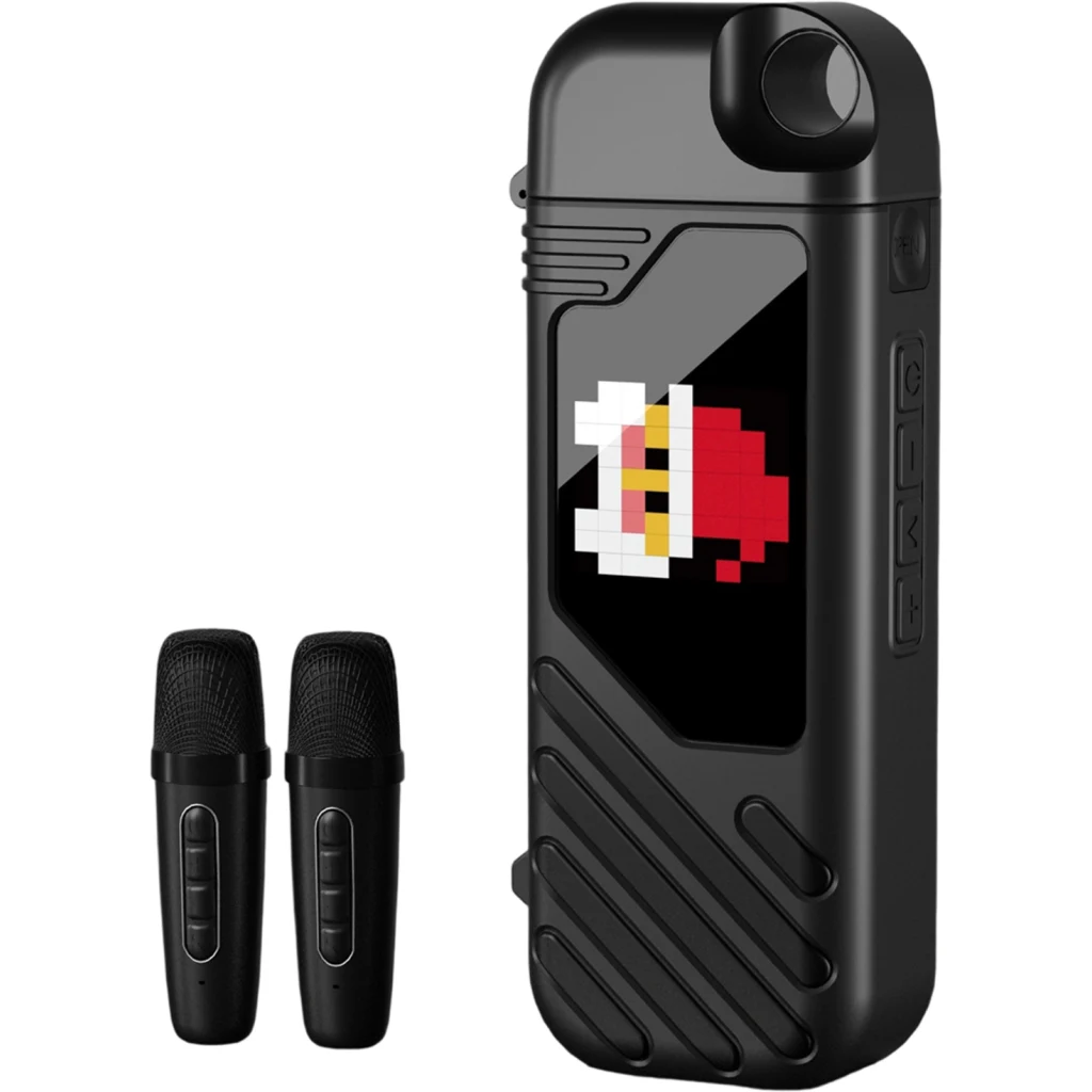 Imagen 1 de MLAB KARAOKE PATTERN SHOW VOICE CON 2 MICROFONO INALAMBRICO BLACK