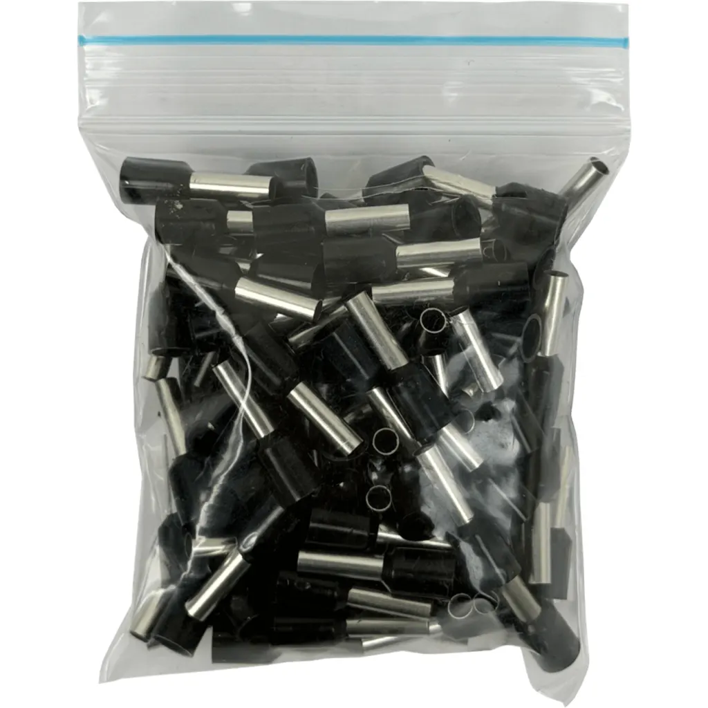 Imagen 2 de Negro 2,5mm2 8/15mm 100-unids AWG14 Ferrules Terminal Aislado Crimpeab