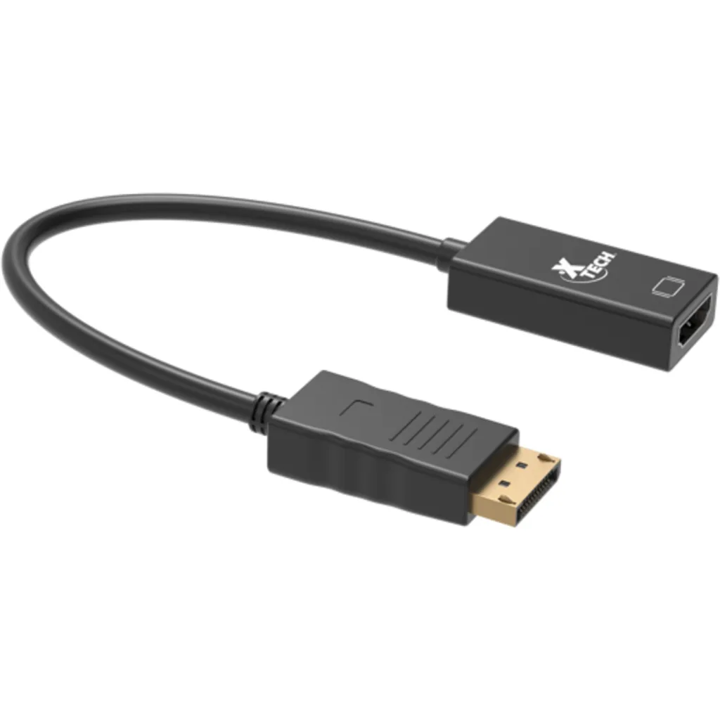 Imagen 2 de Adaptador de Video DisplayPort a HDMI M/H 2K/4K 32 AWG Negro - XTech XTC-378