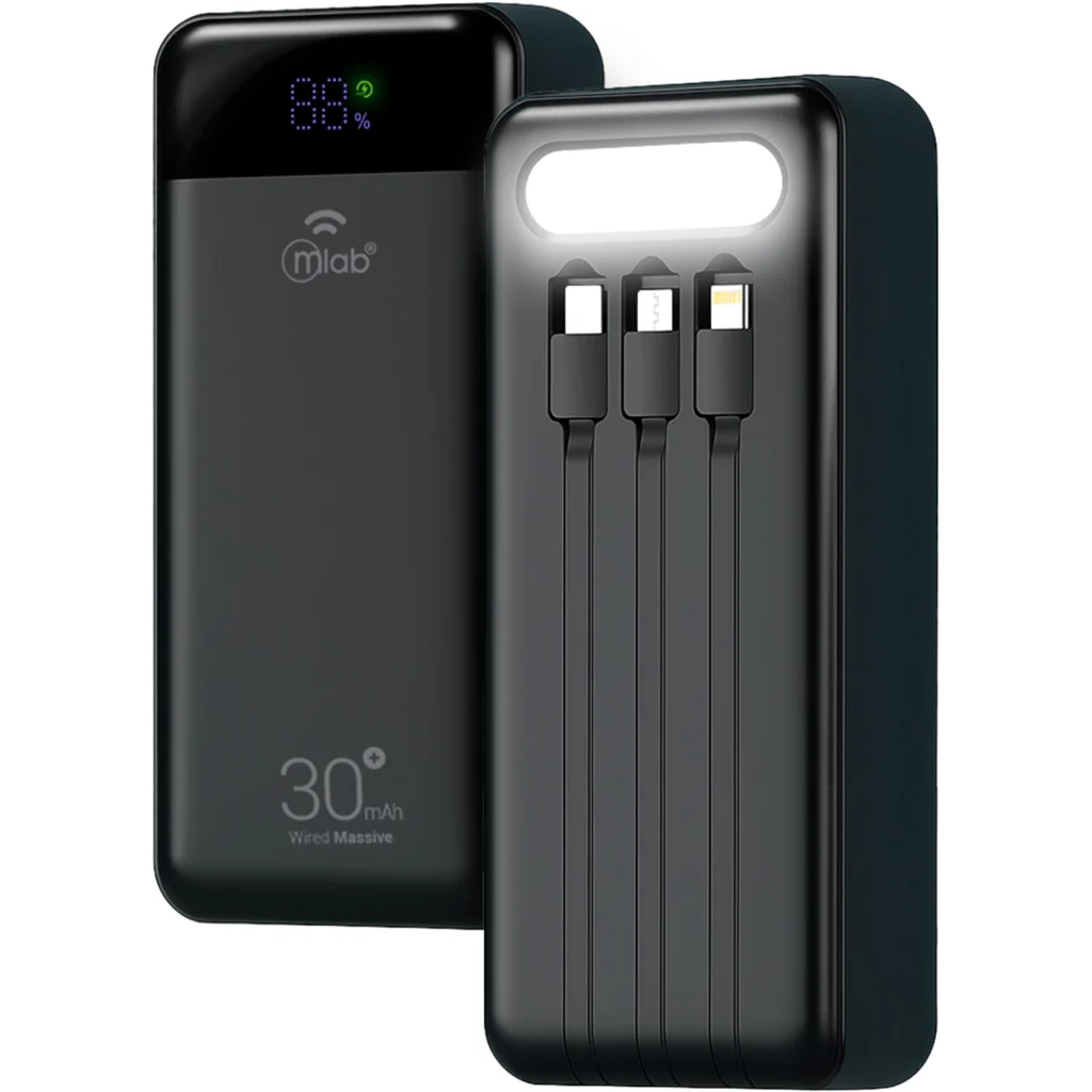 Imagen 1 de MLAB POWERBANK RAPIDO 30.000mAh / 22.5W CARGADOR PORTATIL WIRED MASSIVE ENERGY L