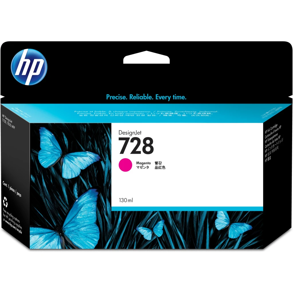 Cartridge HP 728 Magenta para DesignJet T730/DesignJet T830, 130ml