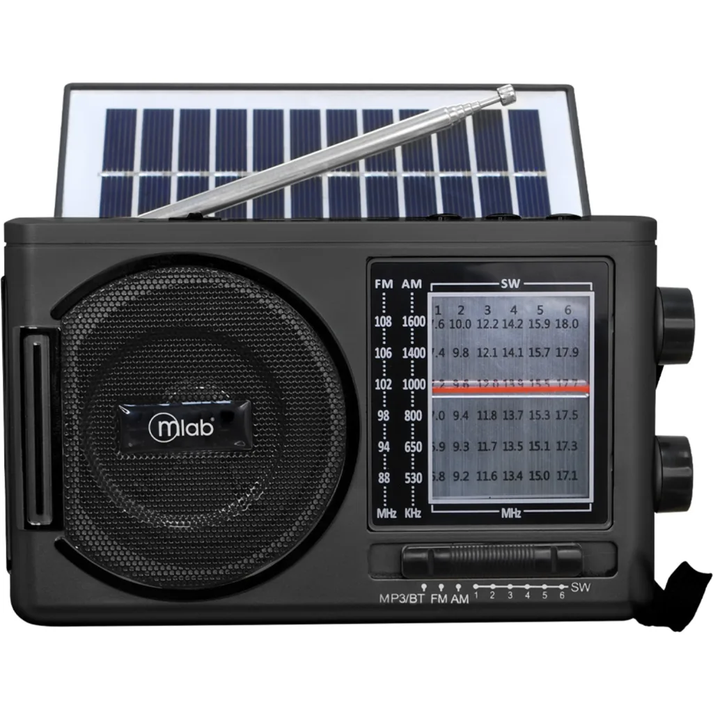 MLAB RADIO RETRO SOLAR SUNSHINE-LIGHT BLACK