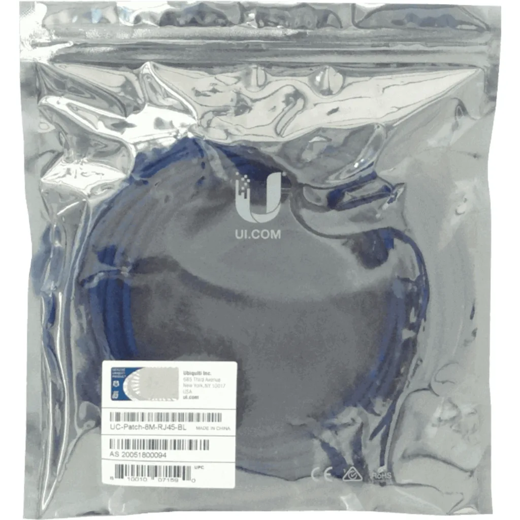 Imagen 1 de Cable de Red Ubiquiti Cat 6 RJ-45 Color Azul Long. 8 metros UC-PATCH-8M-RJ45-BL