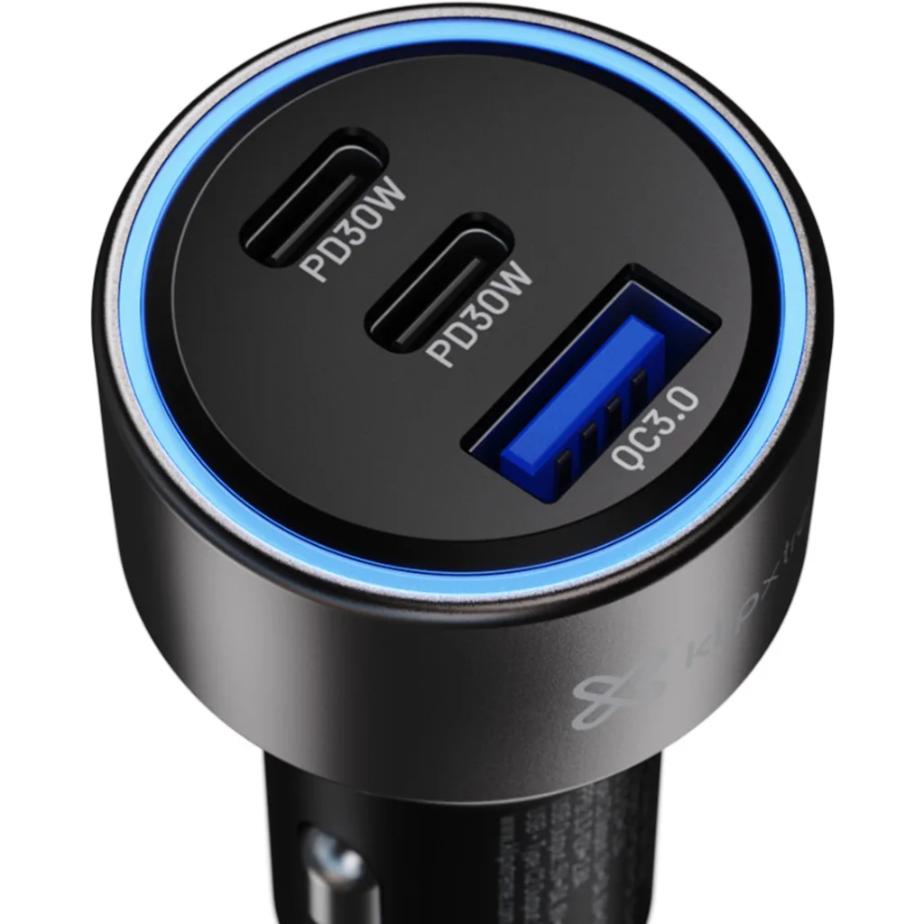 Imagen 5 de Klip Xtreme KCC-060 - Car power adapter - 60 Watt - 2 x 24 pin USB-C / 9 pin USB Type A - Cellular phone / Tablet - Car - Para Smartphones, tablets, small devices