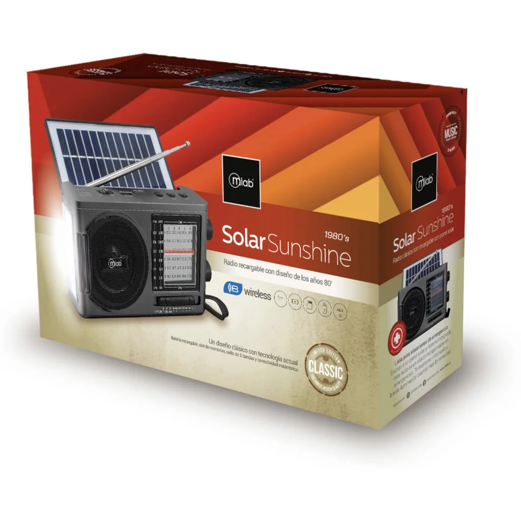 Imagen 4 de MLAB RADIO RETRO SOLAR SUNSHINE-LIGHT GRAY