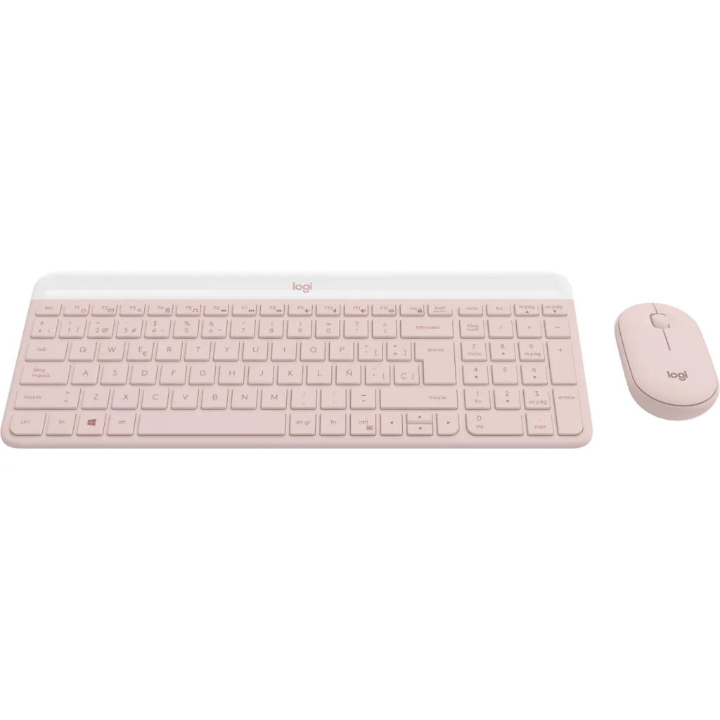Imagen 2 de Kit Teclado Mouse Inalámbrico Logitech Slim MK470 2.4GHz USB Rosado