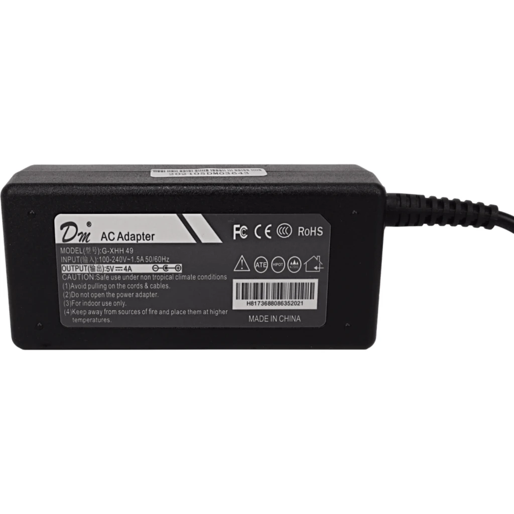 Imagen 1 de Plug-3,5x1,35mm 5V 4A 20W 100-240VAC Plastica interior Fuente de Poder