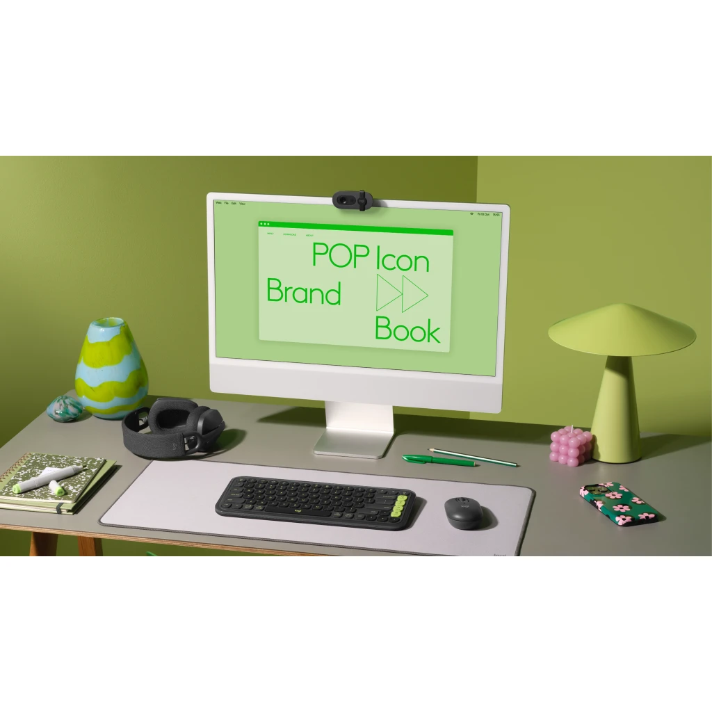 Imagen 6 de Kit Teclado Mouse Logitech Pop Icon Conectividad Inalámbrica BT Grafito/Verde
