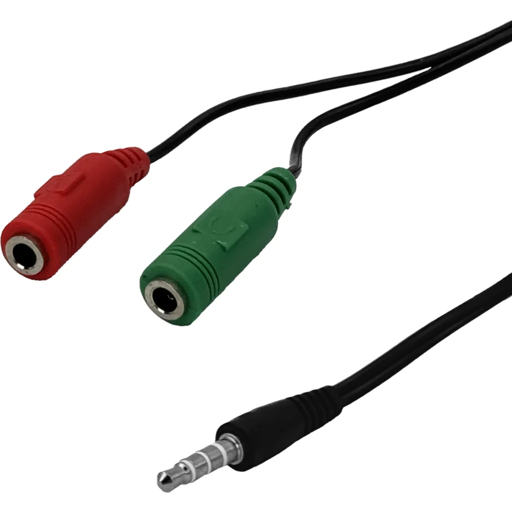 Imagen 1 de Cable de Audio 2-3,5mm-Hembra 1-3,5mm-Macho Copla Jumper 20cm