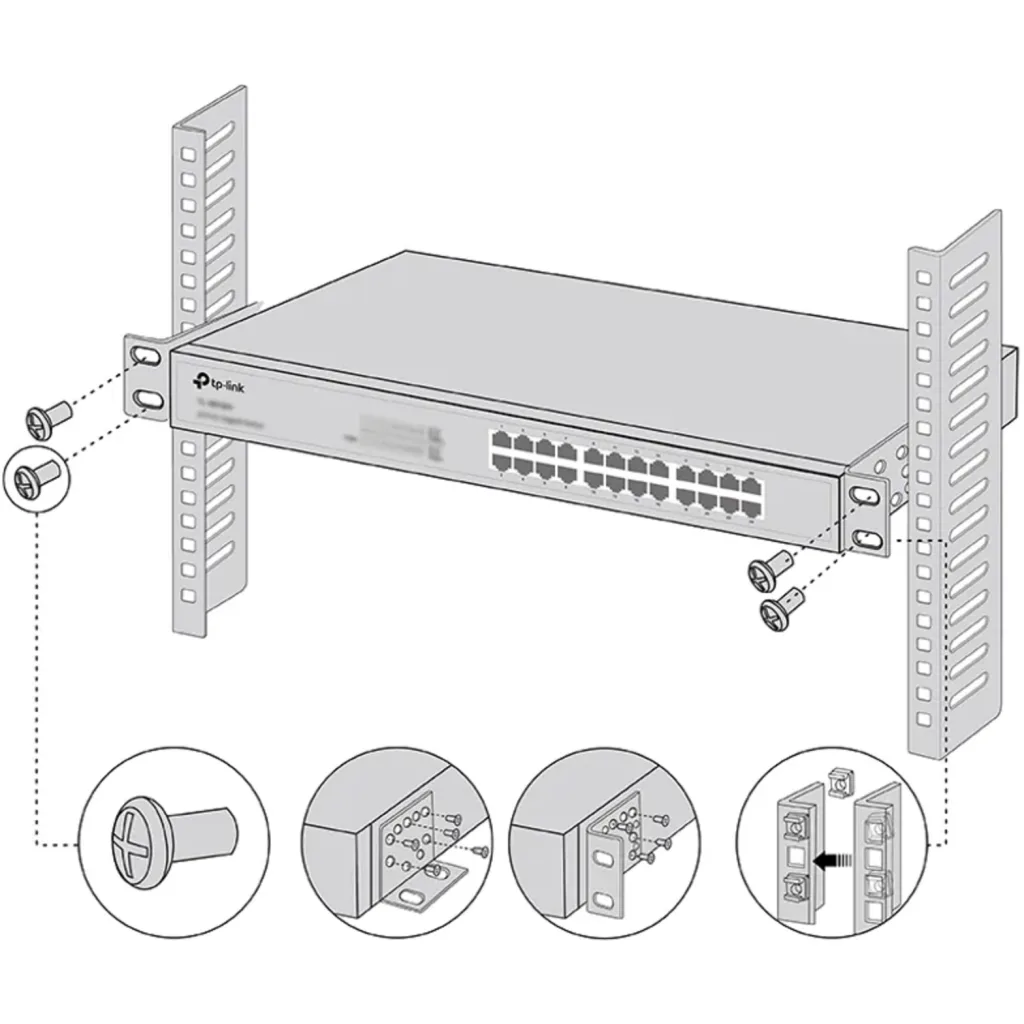 RackMount-Kit-19. Kit de montaje en bastidor switch de 19 pulgadas