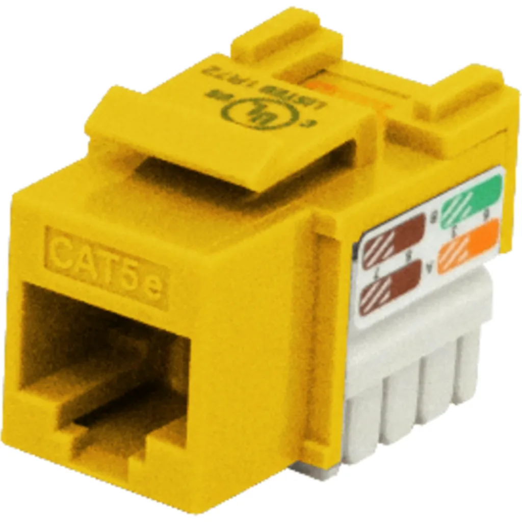 Imagen 2 de LINKMADE Amarillo Cat5E U/UTP Punchable Keystone Conector Hembra RJ45