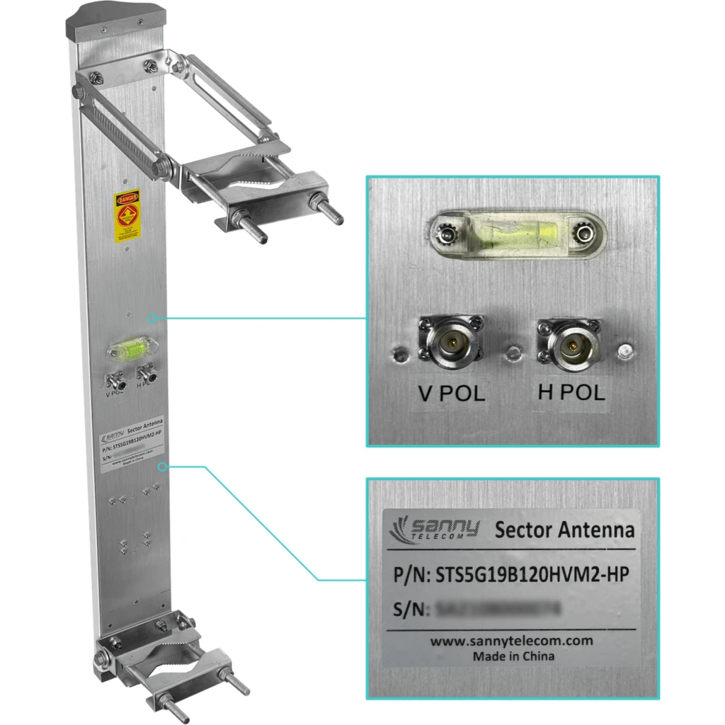 Imagen 5 de SANNY 19dBi 120-Grados 5GHZ 2-N-Hembra Antena Sectorial 4900-5850MHz