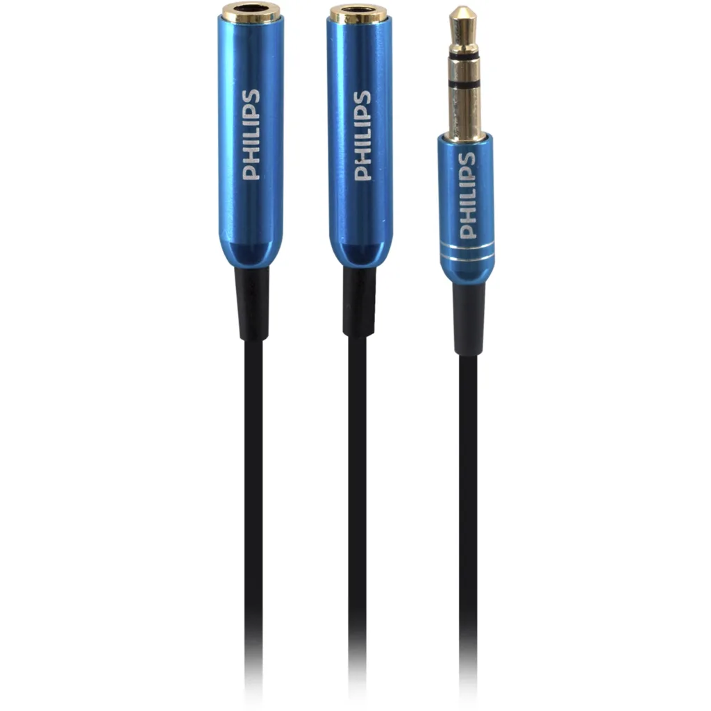 Cable de Audio Stereo Jack 3.5mm Macho a 2*Jack 3.5mm Hembra Goma Azul - Philips