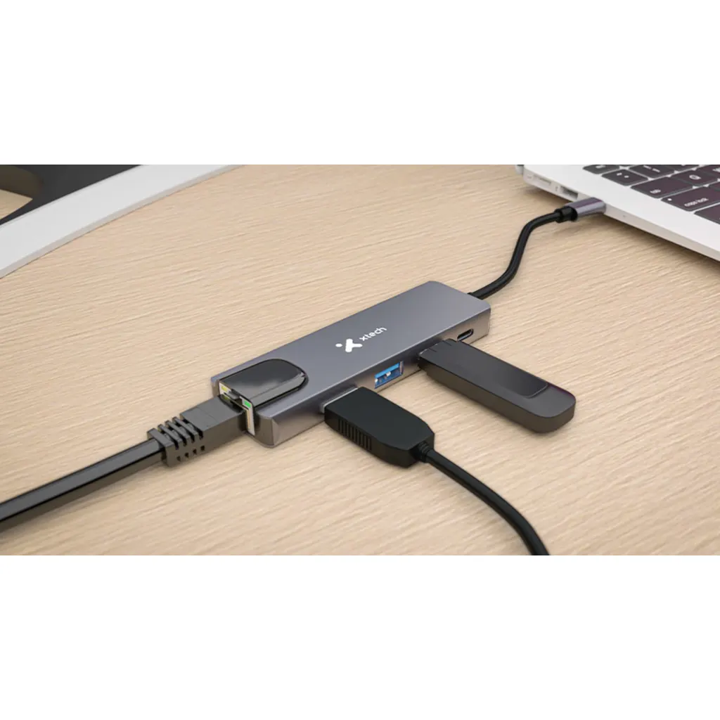 Imagen 6 de Xtech - Hub - 5 puertos - 5-in-1 USB-C(r) RJ-45  XTC-5