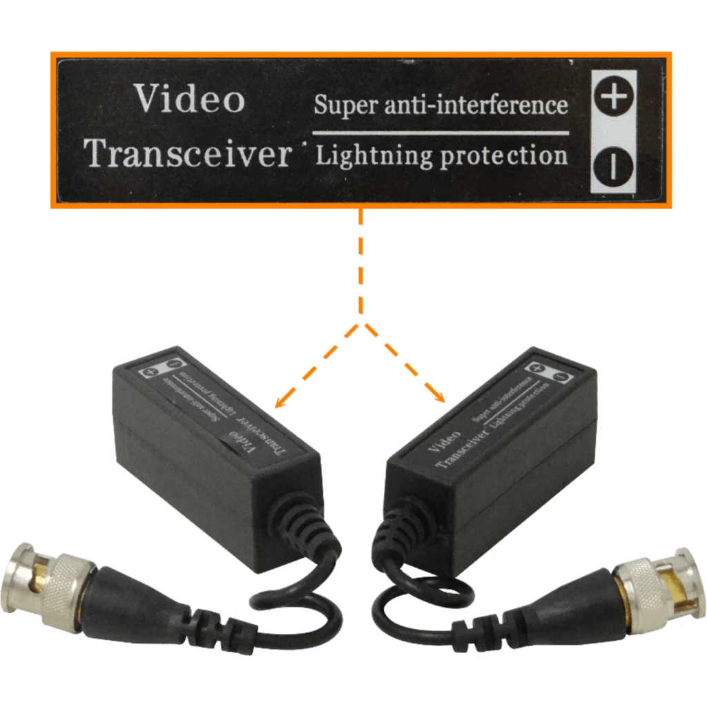 Video Balun Punchable ParaRayo Pasivo 1-Par 2-Unids CCTV UTP BNC-Macho