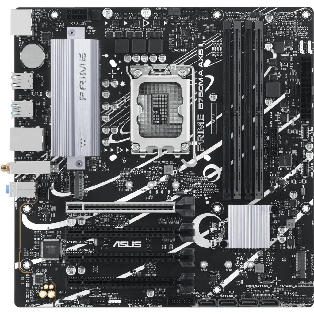 Imagen 0 de Tarjeta madre Asus PRIME B760M-A AX6 II LGA1700 14°G WiFi 4*DDR5 DP HDMI 