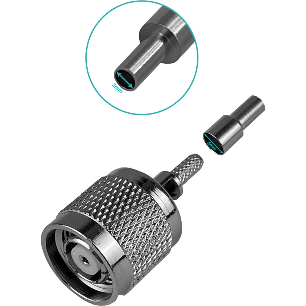 Imagen 2 de RPTNC-Macho RG316 Conector Crimpeable CA100 RG174