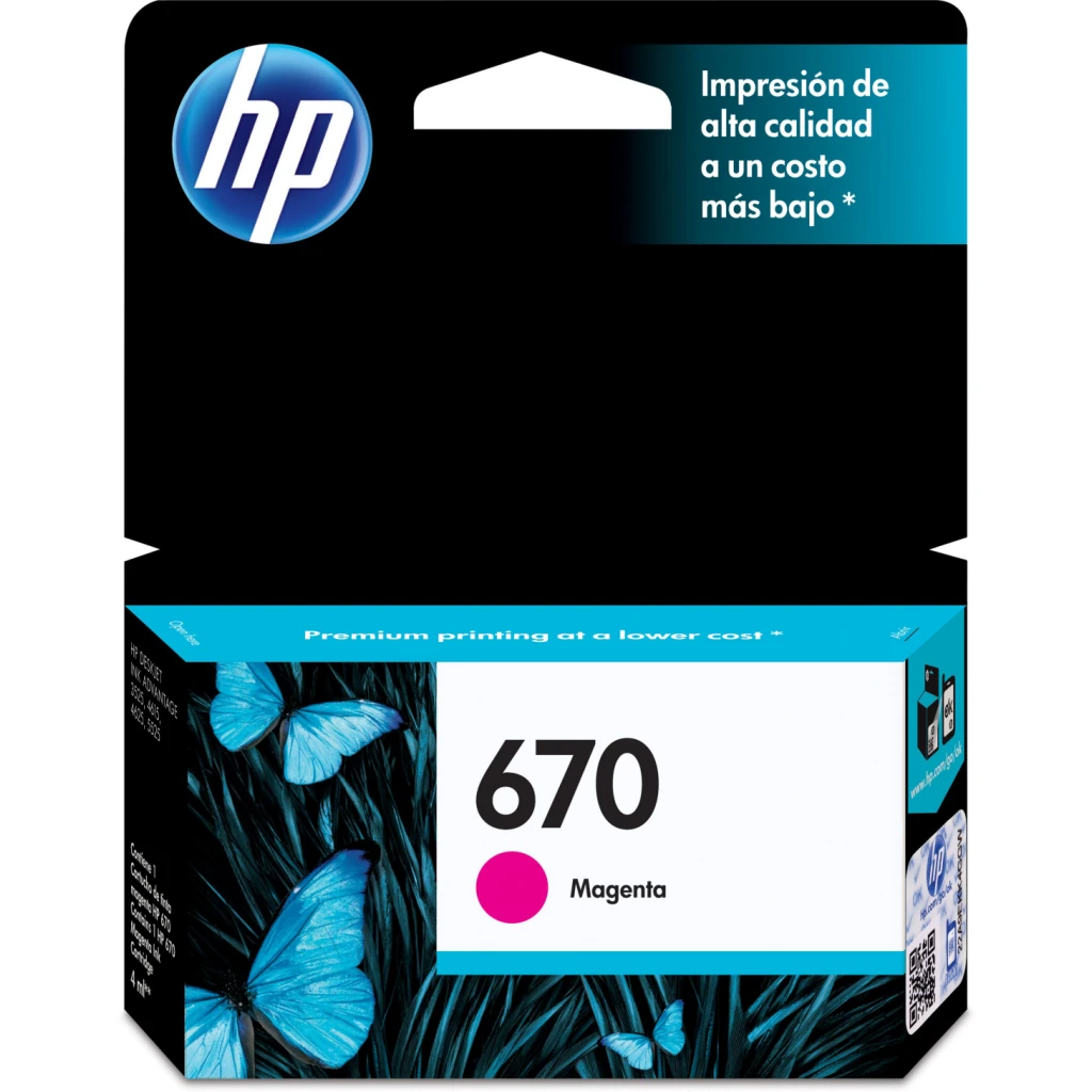 Cartridge HP 670 Magenta Tinta para Imp Deskjet 3525/4615/4625/5525, 300Pág 4ml