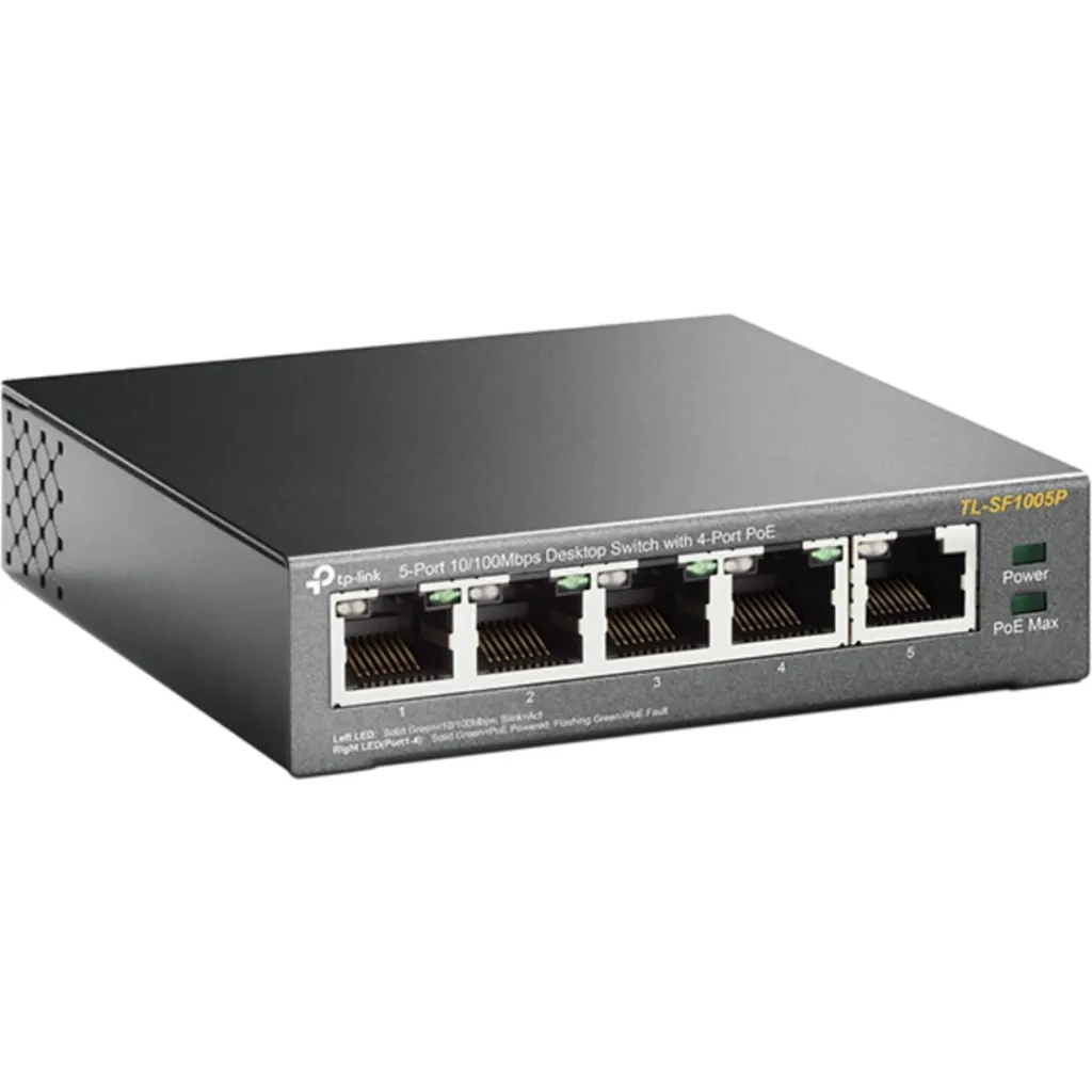 Imagen 1 de Switch TP-Link TL-SF1005P, 5 Puertos RJ45, 10/100 Mbps, Protección de sobrecarga