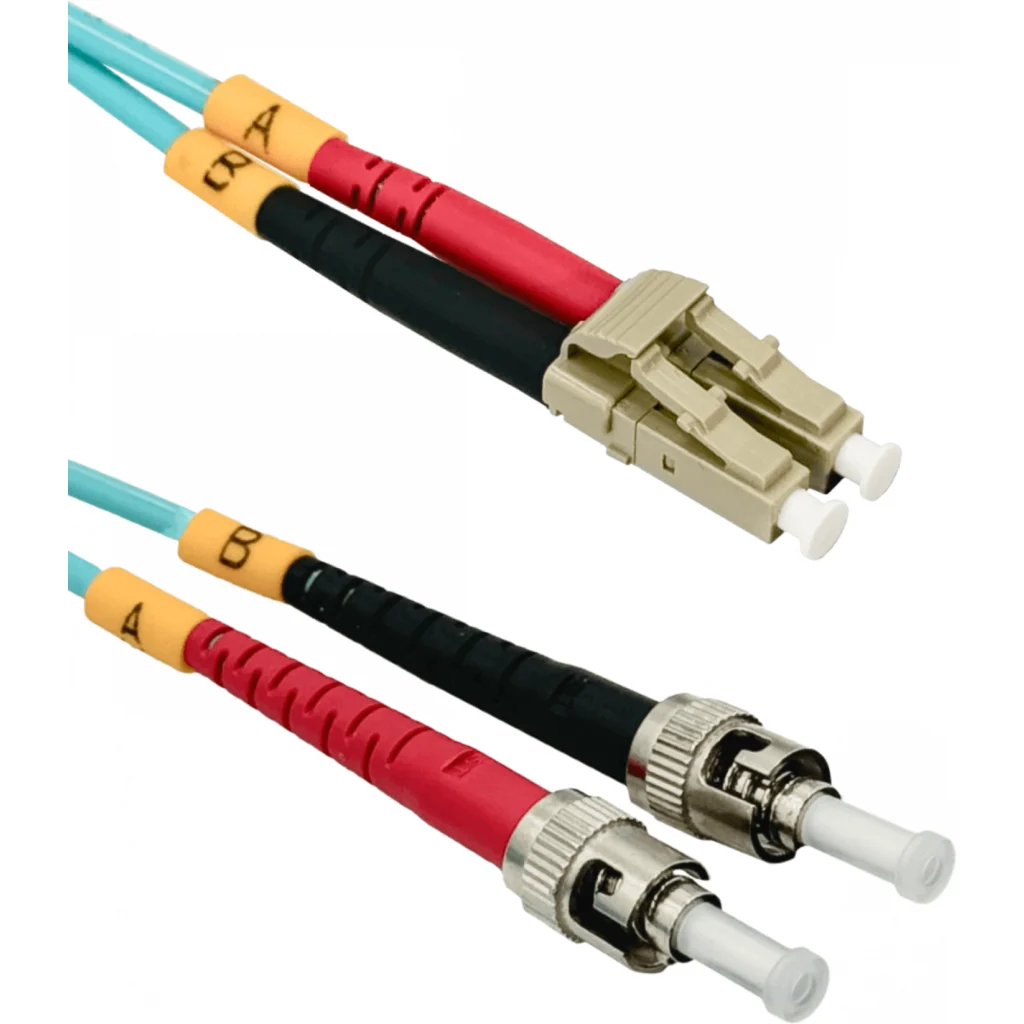 Imagen 2 de 5mt LC-ST OM3 Multimodo MM Duplex Jumper Fibra 3.0mm 50/125um