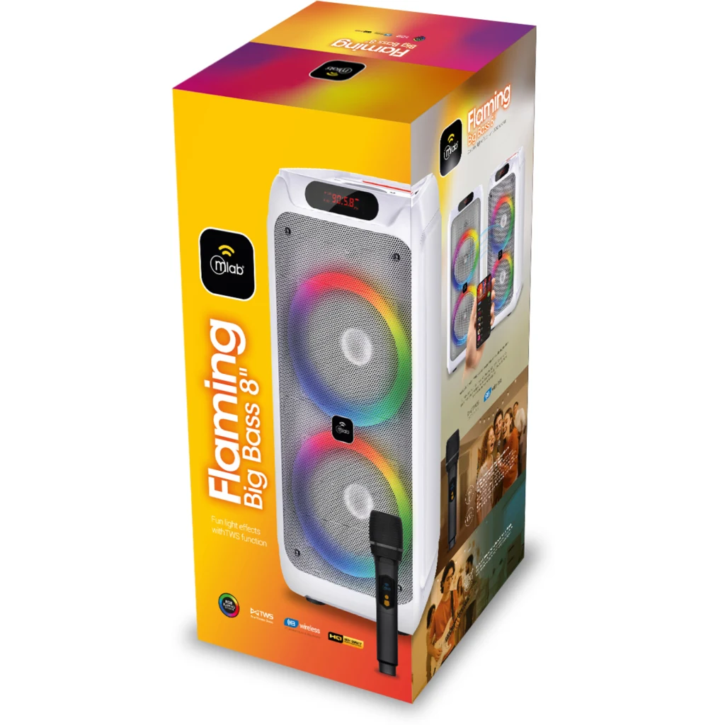 Imagen 4 de MLAB PARLANTE FLAMING BIG BASS 8" x 2 MICROFONO INALAMBRICO W