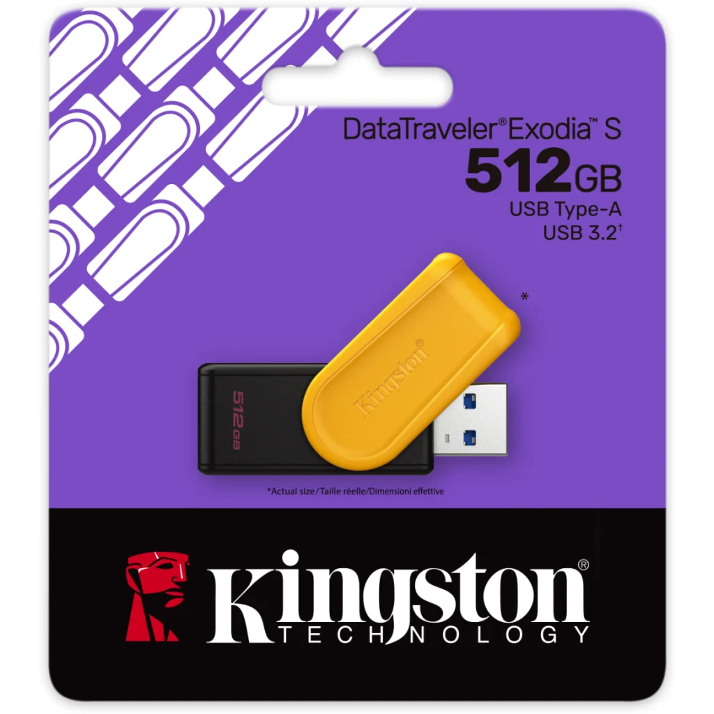 Imagen 2 de Pendrive 512GB Kingston DataTraveler Exodia USB v3.2 Gen1 Amarillo