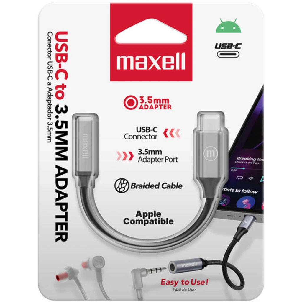 Imagen 2 de Adaptador USB-C a 3,5 mm Maxell CBL USBC A 3.5MM